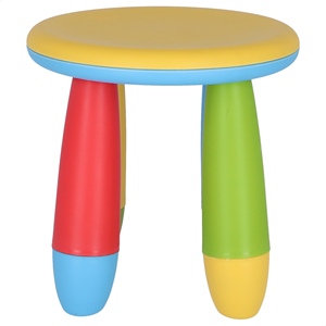 Silla Infantil WELL HOME, Taburete de Plástico Resistente Amarillo, 30x26 cm de Diámetro - Product Image 5