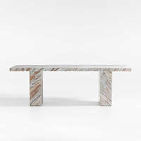 Ensemble de table à manger rectangulaire pliable de style industriel moderne et luxueux, 4 places, plateau en pierre/marbre, cuisine de style farmhouse, hôtel, salon