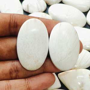 Precioso lote de cabujón de escolecita, 10 piezas, piedras preciosas sueltas lisas de 30 a 15 MM, forma única para la fabricación de joyas - Product Image 1