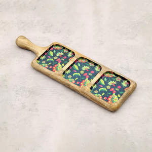 จานไม้สามช่องสำหรับใส่ของสำหรับงานเลี้ยง - Product Image 2