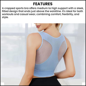 Sujetador deportivo recortado ajustado de color sólido Entrenamiento perfecto Top de Yoga de secado rápido para entusiastas del fitness y buscadores de estilo - Product Image 6