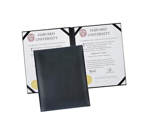 Carpeta de Presentación y Cubiertas para Diplomas y Certificados DIVRIS de Cuero PU Negro con Logotipo Personalizado en Relieve y Acabado Acolchado para Premios Académicos - Product Image 1