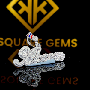 Pendentif Hip Hop Lettre et Chiffre Personnalisé Bijoux en Moissanite avec Effet Ice Out pour Enfants - Product Image 4