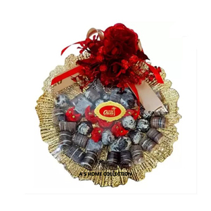 ฐานไม้เคลือบเงาสำหรับวางช็อคโกแลตทรงกลมสำหรับงานแต่งงานงานปาร์ตี้ของหวานแท่นวางช็อคโกแลตดีไซน์โบราณ - Product Image 3