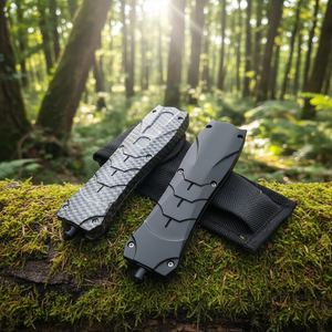 Couteau de poche pliable tactique de survie pour la randonnée, le camping et la chasse, en acier inoxydable et aluminium, fabrication artisanale, OTC 440C - Product Image 2