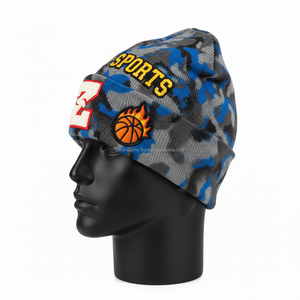 หมวกบีนนี่สำหรับผู้หญิงมีสไตล์หมวกแก๊ปหนา320แกรมดีไซน์สีเทาถักด้วยผ้ากำมะหยี่สี3D ปักโลโก้แจ็คการ์ดหมวกบีนนี่ - Product Image 5