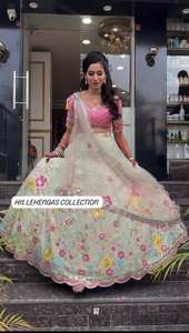 ชุดแต่งกายเจ้าสาวงานปักลวดลายเสื้อผ้าอินเดียและปากีสถาน - Product Image 2