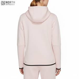 Último diseño de estilo personalizado mujeres peso ligero llegada manga larga Otoño de gran tamaño polar sólido Casual moda mujer sudadera - Product Image 2