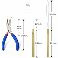 Kit professionnel d'outils pour extensions de cheveux en acier inoxydable : micro-anneaux, pinces, aiguilles à boucle, perles – Outil de coiffure DIY pour salon