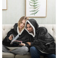 Sudadera con capucha de lana sherpa de punto extragrande para mujer, suave y cálida, estilo manta de invierno, personalizada, OEM, marca privada, venta al por mayor de fábrica