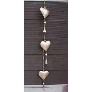 Décoration murale en fer recyclé, style rustique, pour patio, cœur en métal galvanisé, carillon suspendu, vase fonctionnel pour la décoration intérieure - Product Image 6