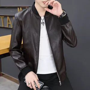 Oem Service Men's Sheep Skin Leather Jacket Customized Color Vintage Style Full Sleeve High Quality - Product Image 2