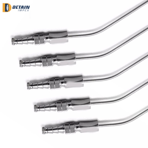 Ensemble de 5 tubes d'aspiration Yankauer en acier inoxydable à source d'alimentation manuelle Kit de ciseaux chirurgicaux pour la chirurgie - Product Image 6