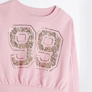 Nouvel ensemble de survêtements pour hommes avec logo personnalisé, en sequins unis, taille élastique, pantalon de sport à jambes larges, hauts courts, sweat-shirts, bande latérale respirante - Product Image 4