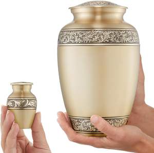 Lot de 5 urnes funéraires florales pour cendres humaines-1 adulte + 4 jetons de souvenir taille or - Product Image 2