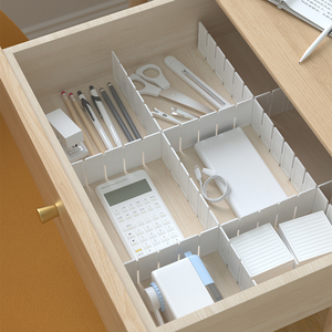 Séparateur de tiroirs de maquillage multi-tailles pour la maison Séparateur de grille de bricolage réglable Séparateur de rangement blanc - Product Image 1