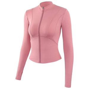 Custom Logo Women <b>Yoga</b> <b>Jacket</b> Windproof Breathable Eco-Friendly Spandex/Polyester/Nylon Fitness Gym Active Wear Comfortable - Product Image 1