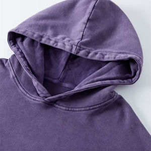 Sweat à capuche surdimensionné personnalisé, imprimé à l'écran, brodé, vieilli, délavé à l'acide, décoloré par le soleil, double fermeture éclair, strass - Product Image 1