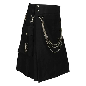 Faldas plisadas de festivales a cuadros para hombres, falda escocesa con personalidad, Falda corta de estilo escocés a la moda para hombres - Product Image 4