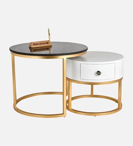 Meilleures ventes Table basse en métal avec plateau en verre au design de luxe pour la décoration du salon disponible au prix de gros - Product Image 3