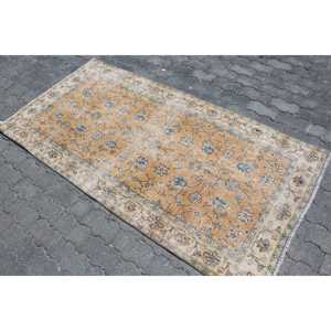 Tapis turc, tapis vintage 3,3x6,6 pieds, tapis en laine persan bleu - Product Image 2