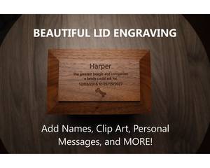 Wood Pet <b>Urn</b> For Ashes <b>Dog</b> Cat Box Personalized Cremation Casket Engraved Bespoke Small Medium Large - Product Image 5