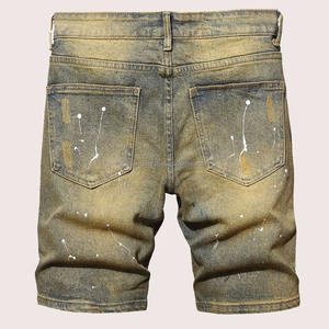 Shorts en jean déchirés respirants pour hommes 2026 – Style décontracté avec trous, bleu déchiré – Prix de gros - Product Image 2