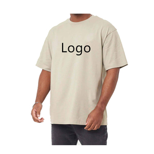 2025 Camiseta de gran tamaño de algodón 100% de peso pesado con logotipo personalizado para hombre Camiseta holgada estampada con diseño de alta calidad - Product Image 1
