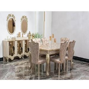 Meubles de salle à manger de luxe sculptés à la main Meubles de salle à manger 6 places Double meubles de salle à manger sculptés à la main - Product Image 1