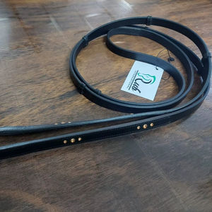 Riendas para Caballo de Cuero Negro Resistente Antideslizante con Cristales Blancos, Equipo Ecuestre Internacional - Product Image 1