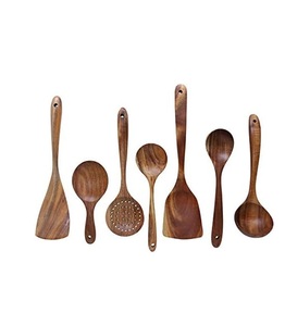 Cucharón de teca Colador de madera Sartén antiadherente Espátula Utensilios de cocina Cucharón de arroz de madera Cuchara para Fideos - Product Image 1