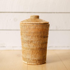 Rattan waste <b>bin</b> kitchen bedroom storage <b>bins</b> wholesale supply top quality <b>lidded</b> organizer basket - Product Image 2