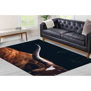 Tapis à imprimé animal Longhorn : tapis antidérapant, tapis doux non tissé - Product Image 3
