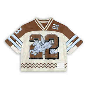 Fabricant personnalisé de maillot de football américain vintage en maille tricotée surdimensionnée col en V maillot en maille Boxy uniforme de football américain pour hommes - Product Image 4