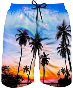 Shorts de bain et de sport pour hommes, taille haute, imprimé artistique 3D estival, pour la plage et la course, effet glacé 2026 - Product Image 1