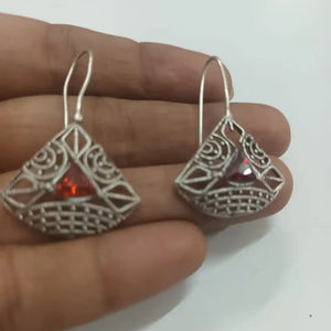 Ethnic Style <b>Red</b> stone Dangler Premium Quality Ethnic Gold Plated Multi Color Pearl ClusterDrop Earring Inspired Fashion Jewelry - Product Image 1