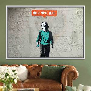 Impression sur toile Banksy Nobody Like Me : Élégance de l'art graffiti, TOILE ENCADRÉE BLANCHE - Product Image 1