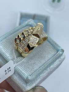 Multi Band Shapes Round Cut Lab Grown Diamond Promise Ring Banda única 14K Oro sólido Joyería fina Regalo de compromiso de boda - Product Image 2