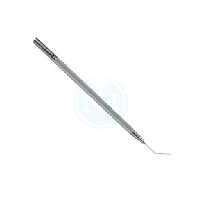 Nouvel arrivage d'outil ophtalmique : Crochet de manipulation de lentilles Sinskey, pointe angulaire et émoussée de 0,2 mm, manche rond - Product Image 4
