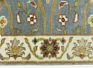 Handmade Wool <b>Runner</b> Rug light blue and flower pattern hand knotted turkish knot <b>for</b> kitchen living room <b>Hallway</b> <b>Carpet</b> - Product Image 5