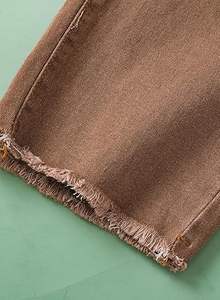 Nouvelle arrivée 2025 à la mode vente chaude couleur marron jean Denim pantalon régulier Fitness décontracté plat respirant hommes - Product Image 6