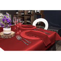 Nappe en tissu satiné bordeaux 100x100cm 50/50 polyester-coton B2B