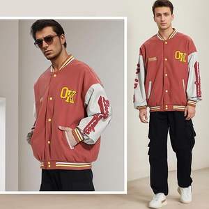 2025 nouvelle veste universitaire pour hommes de style américain avec corps en laine et véritable blouson bombardier Letterman de baseball - Product Image 1