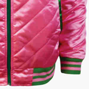 Chaquetas universitarias a prueba de viento AKA Sorority Fraternity personalizadas con colores y logotipos personalizados Chaqueta universitaria con cremallera para unisex - Product Image 4