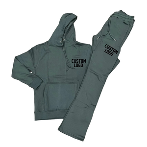 100% coton survêtement à capuche pour hiver Style décontracté coton Polyester hommes Jogging survêtement ensembles noir imprimé Design hommes - Product Image 3