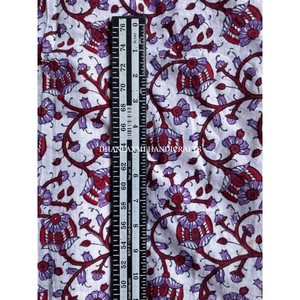 Tissu d'été imprimé de blocs de coton indien pour robes jupes Robes Caftans chemises sacs couverture florale et utilisation artisanale - Product Image 2
