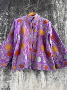 Handcrafted Uzbek-Inspired Velvet Suzani Jacket – Elegant Bohemian Embroidered Women's Fashion Coat - Product Image 4