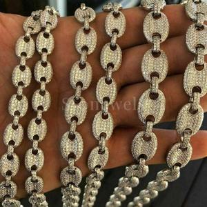 Lujo oro mujer Iced Out Puffed Mariner Link Hip-Hop cadena moderna declaración joyería que simboliza fuerza y confianza - Product Image 6