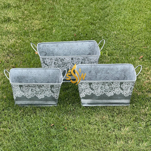 Seau de haute qualité galvanisé pour fleur d'affichage meilleure fabrication à bas prix seau et Pot de jardinière en métal grande taille - Product Image 4