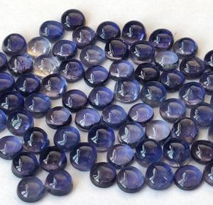 หินไอโอไลต์ธรรมชาติทรงกลม5มม. หลังแบน-หินกลม iolite คุณภาพสูง - Product Image 1